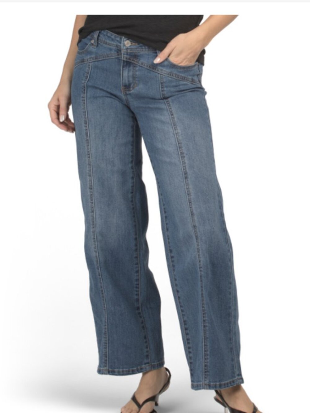 NWT BLUE SPICE Low Rise Multi-Seamed Wide Leg Jeans Size 0